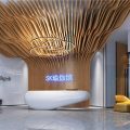 Sk深圳瑜伽館裝修設計大理石地板大廳裝修。