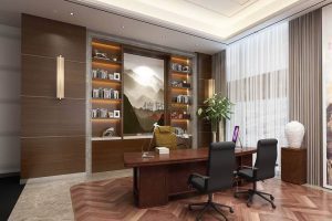 原木風總裁辦公室創(chuàng)意設(shè)計大理石地板設(shè)計