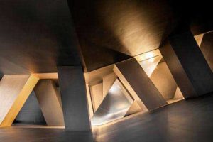 辦公室現(xiàn)代風休息區(qū)實木桌角效果圖