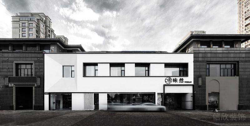 餐廳現(xiàn)代風白色門面效果圖