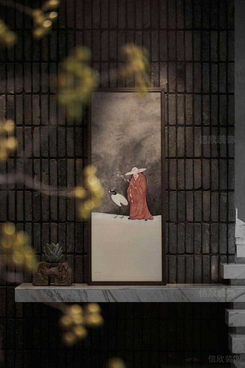 餐廳現(xiàn)代風(fēng)人造石背景墻效果圖