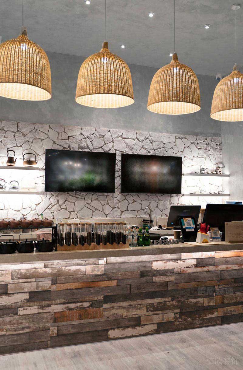 餐廳現(xiàn)代簡約風(fēng)吧臺效果圖