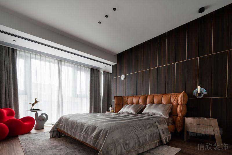 二手房改造現(xiàn)代輕奢風臥室效果圖(1)