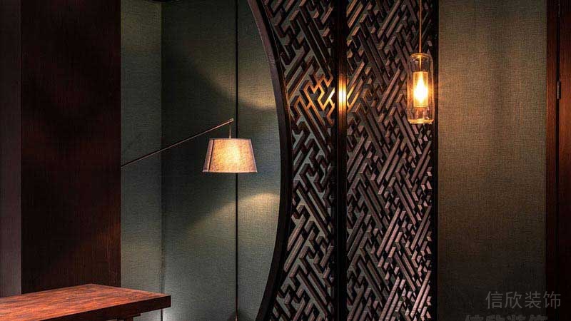 現(xiàn)代風格餐飲空間屏風門扇