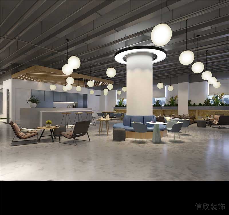 現(xiàn)代工業(yè)風(fēng)餐飲空間公共休閑區(qū)