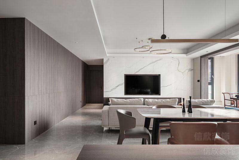 現(xiàn)代極簡風格別墅客餐廳軟裝陳設(shè)