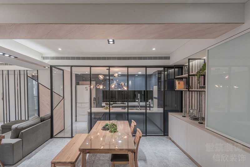 現(xiàn)代極簡風(fēng)樣板間客餐廳