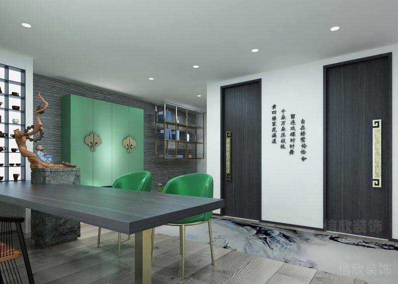 新房新中式風(fēng)餐廳效果圖(1)