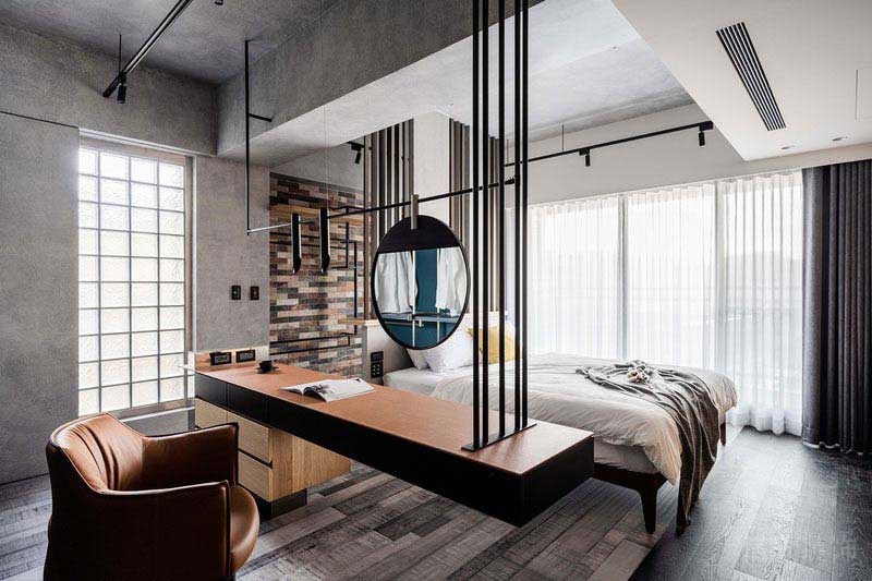 新居后現(xiàn)代風黑白灰臥室效果圖