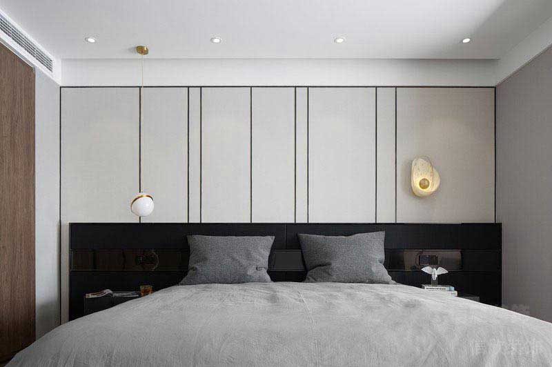 新居現(xiàn)代輕奢風臥室背景墻效果圖