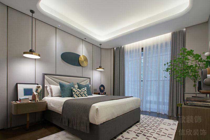 新居現(xiàn)代輕奢風臥室效果圖(2)