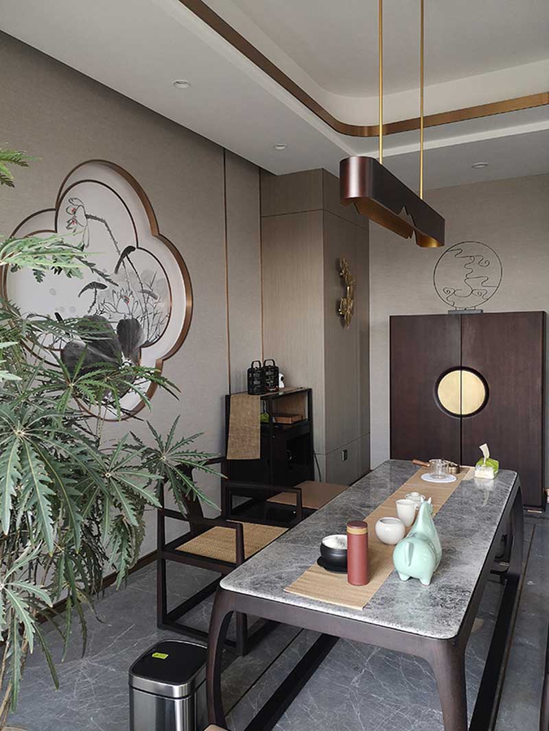 深圳南山新中式家居裝修設(shè)計(jì)圖茶室家具組合