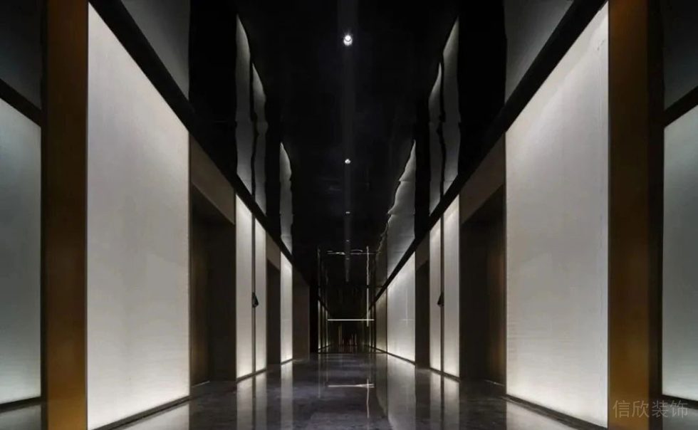 現(xiàn)代風(fēng)格商務(wù)辦公室走廊空間設(shè)計(jì)裝修圖