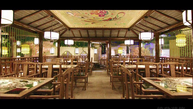 深圳鹽田中式風格餐飲店裝修圖餐桌餐椅 深圳鹽田中式風格餐飲店裝修圖餐桌餐椅