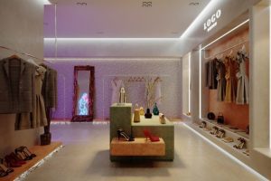 深圳市南山區后?，F代服裝專賣店裝修設計大廳