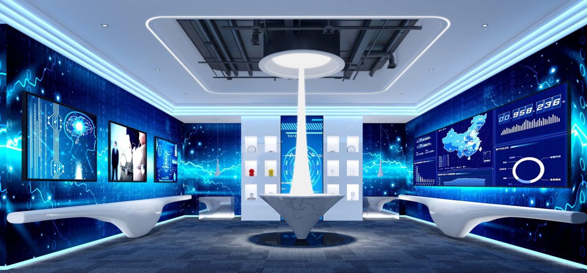 藍色調科技展廳